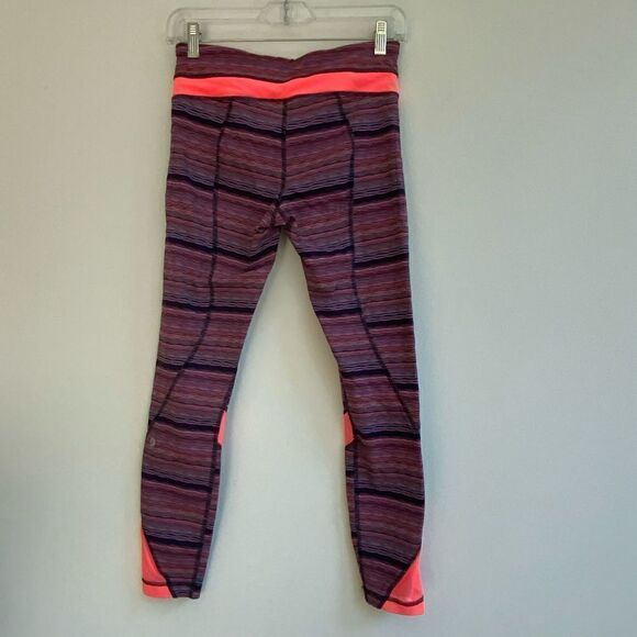 Lululemon Purple Orange Space Dyed Leggings with Pockets Size 6 - Picture 2 of 10